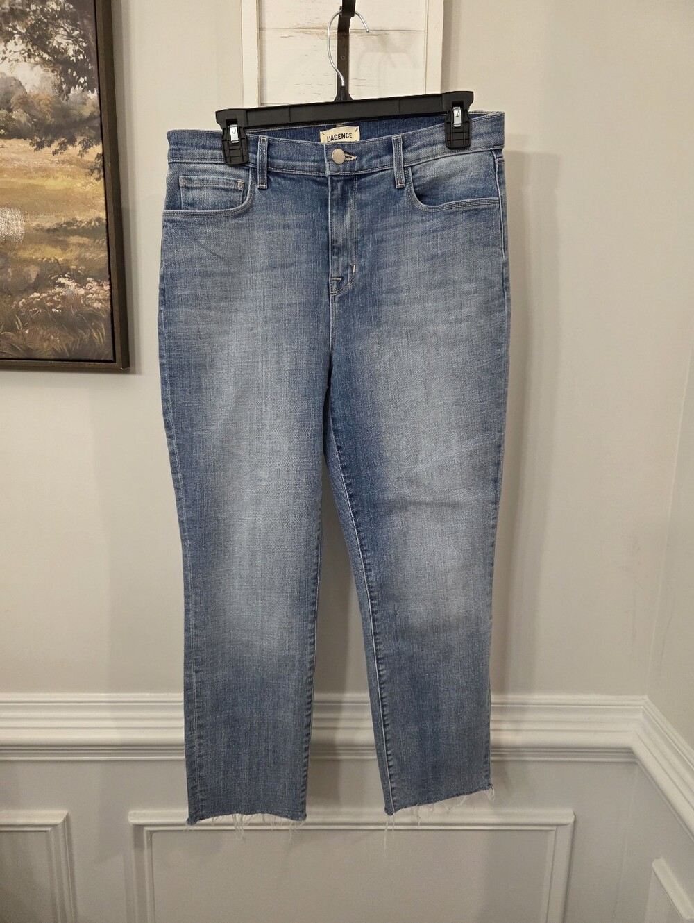 L'Agence high-rise cropped raw-hem jeans Size 30